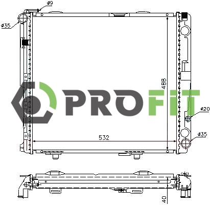 Radiator, engine cooling (1740-0321)