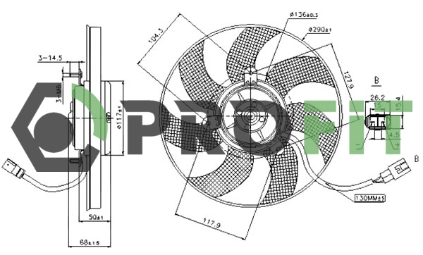 Fan, engine cooling (1850-0012)