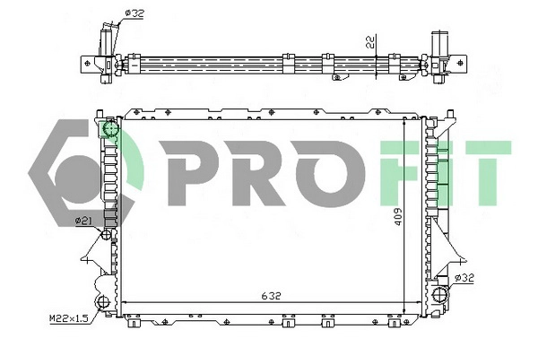 Radiator, engine cooling (PR 0012A5)