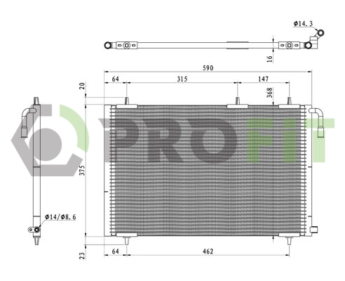Condenser, air conditioning (1770-0084)