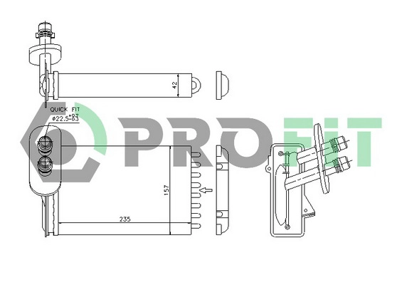 Heat Exchanger, interior heating (PR 9523N1)
