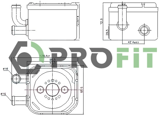 Oil Cooler, engine oil (1745-0063)