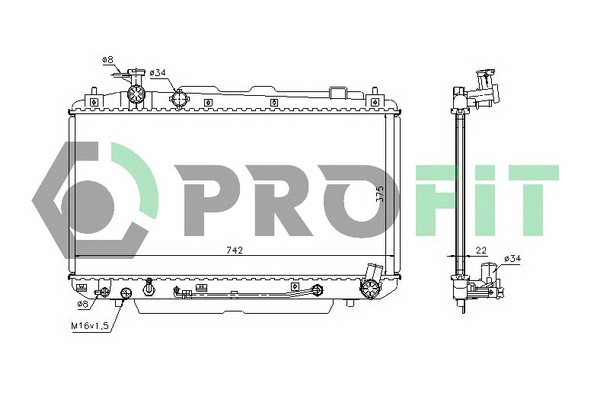 Radiator, engine cooling (PR 8131A1)