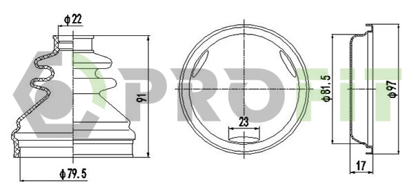 Bellow Kit, drive shaft (2810-0015 XLB)