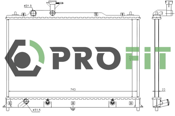 Radiator, engine cooling (1740-0222)