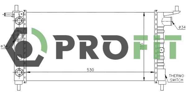 Radiator, engine cooling (1740-0383)