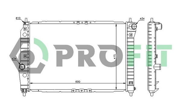 Radiator, engine cooling (PR 1703A1)