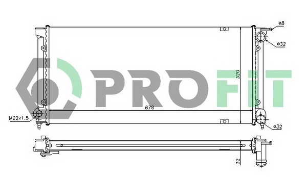 Radiator, engine cooling (PR 9521A1)