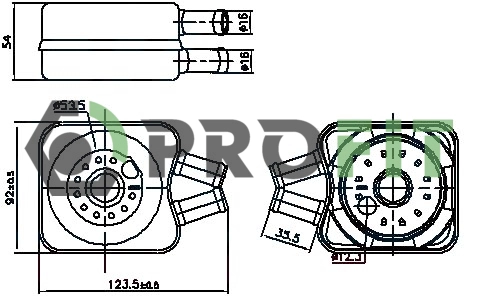 Oil Cooler, engine oil (1745-0062)