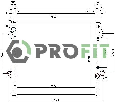 Radiator, engine cooling (1740-0422)