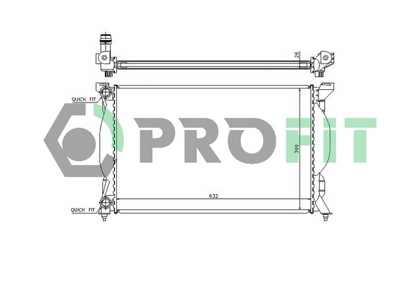 Radiator, engine cooling (PR 0017A2)