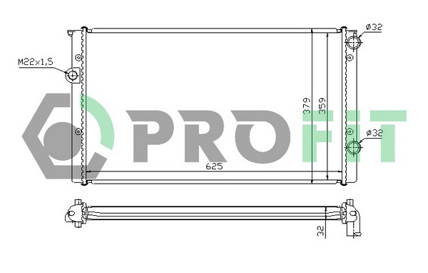 Radiator, engine cooling (PR 9522A3)