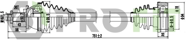 Drive Shaft (2730-0612)