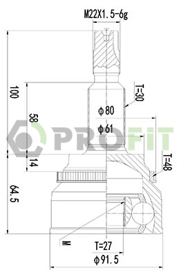 Joint Kit, drive shaft (2710-3073)