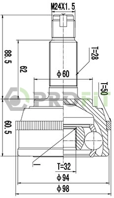 Joint Kit, drive shaft (2710-1284)