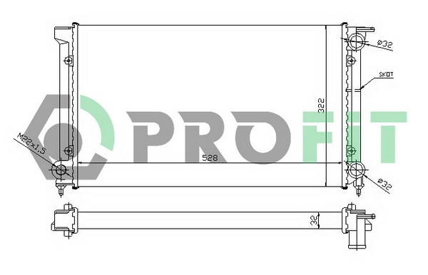 Radiator, engine cooling (PR 9521A3)