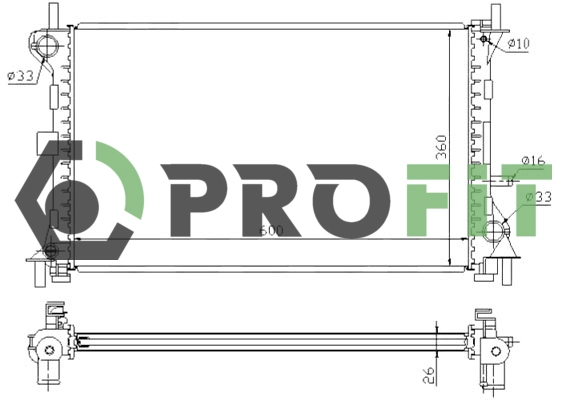 Radiator, engine cooling (1740-0431)