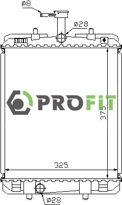 Radiator, engine cooling (1740-0426)