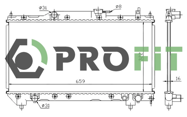 Radiator, engine cooling (1740-0401)