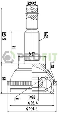 Joint Kit, drive shaft (2710-3030)