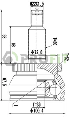 Joint Kit, drive shaft (2710-3042)
