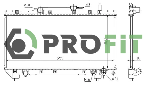 Radiator, engine cooling (1740-0406)