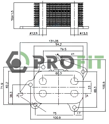 Oil Cooler, engine oil (1745-0027)