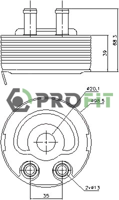 Oil Cooler, engine oil (1745-0053)