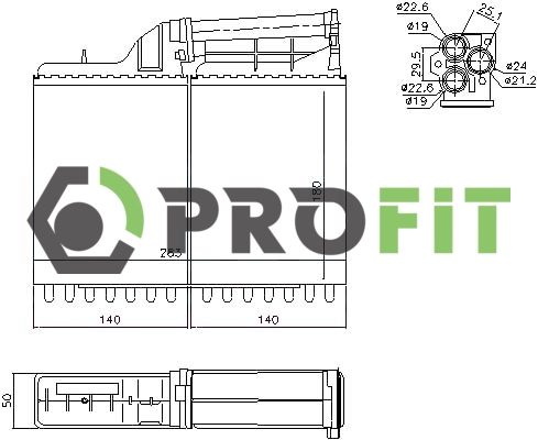Heat Exchanger, interior heating (1760-0065)