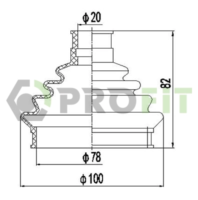 Bellow Kit, drive shaft (2710-0029 XLB)