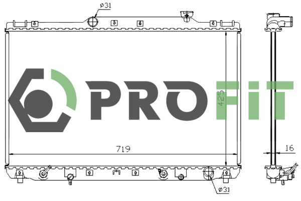 Radiator, engine cooling (1740-0405)