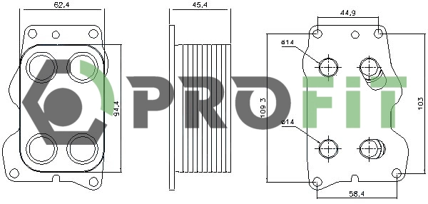 Oil Cooler, engine oil (1745-0011)