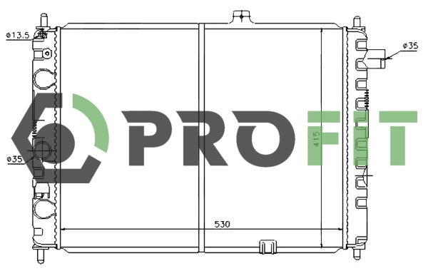 Radiator, engine cooling (1740-0373)