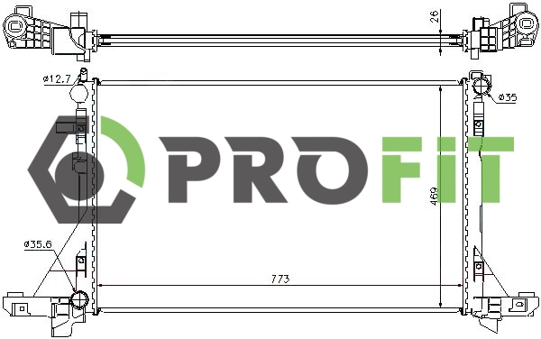 Radiator, engine cooling (1740-0265)