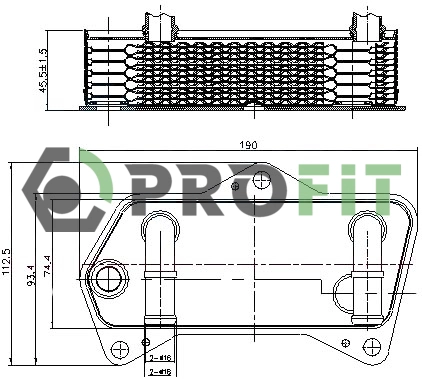Oil Cooler, engine oil (1745-0051)