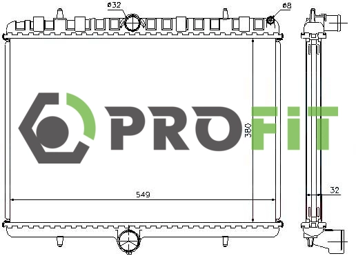 Radiator, engine cooling (1740-0088)