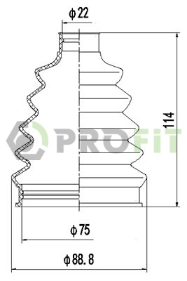 Bellow Kit, drive shaft (2710-0058 XLB)