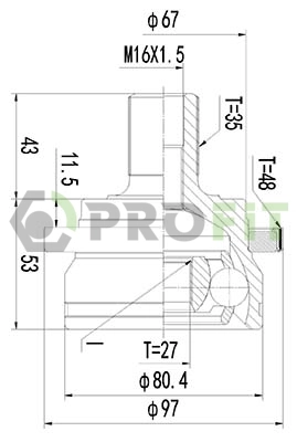 Joint Kit, drive shaft (2710-3061)
