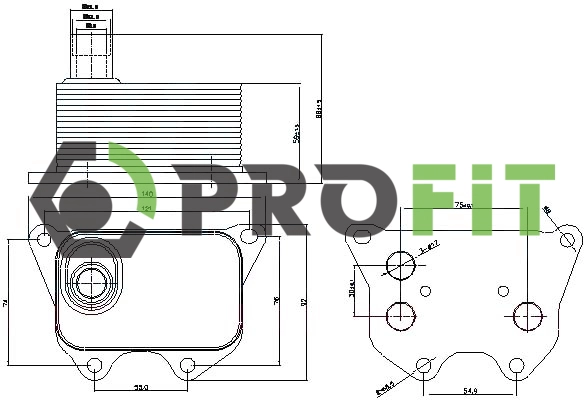 Oil Cooler, engine oil (1745-0032)