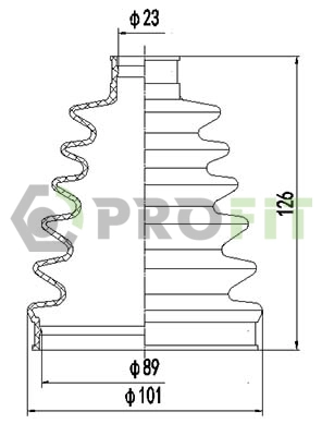 Bellow Kit, drive shaft (2710-0054 XLB)