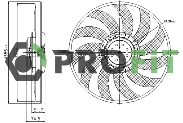 Fan, engine cooling (1850-0021)