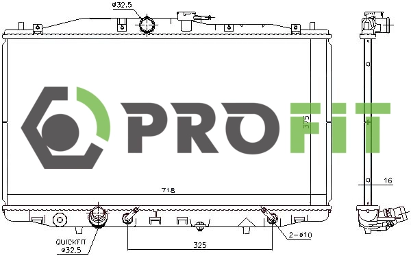 Radiator, engine cooling (1740-0213)