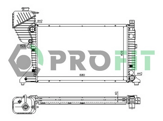 Radiator, engine cooling (PR 3546A4)