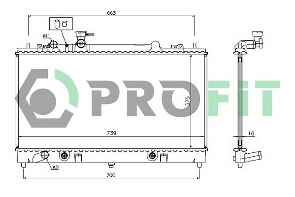 Radiator, engine cooling (PR 3030A2)