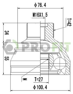Joint Kit, drive shaft (2710-3041)