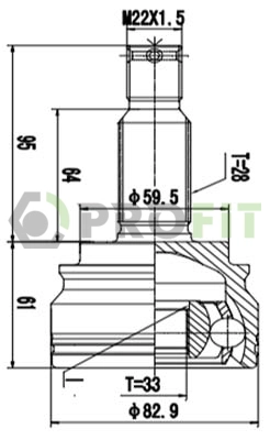 Joint Kit, drive shaft (2710-3014)