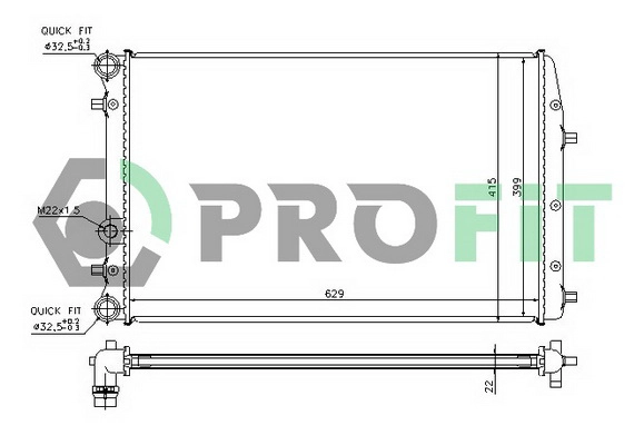Radiator, engine cooling (PR 6402A2)