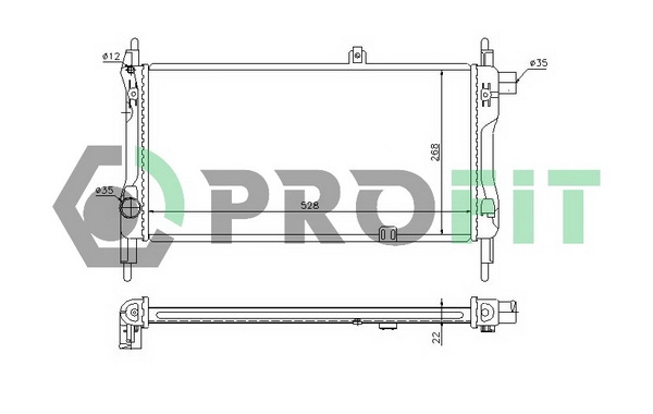 Radiator, engine cooling (PR 5052A1)