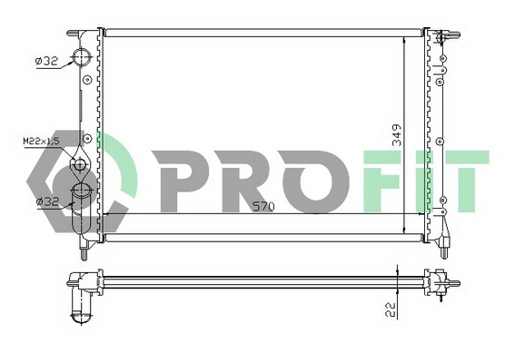 Radiator, engine cooling (PR 6038A1)
