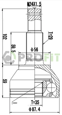 Joint Kit, drive shaft (2710-3022)